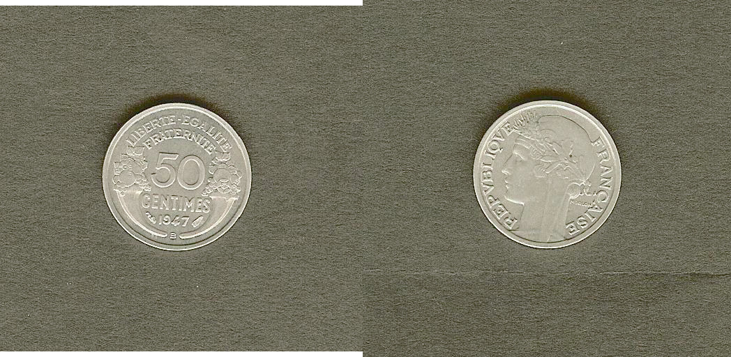 50 centimes Morlon, légère 1947 Beaumont-Le-Roger FDC